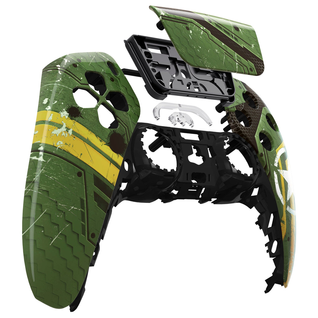 eXtremeRate Replacement Front Housing Shell with Touchpad Compatible with PS5 Controller BDM-010/020/030/040/050 - Army Mecha eXtremeRate