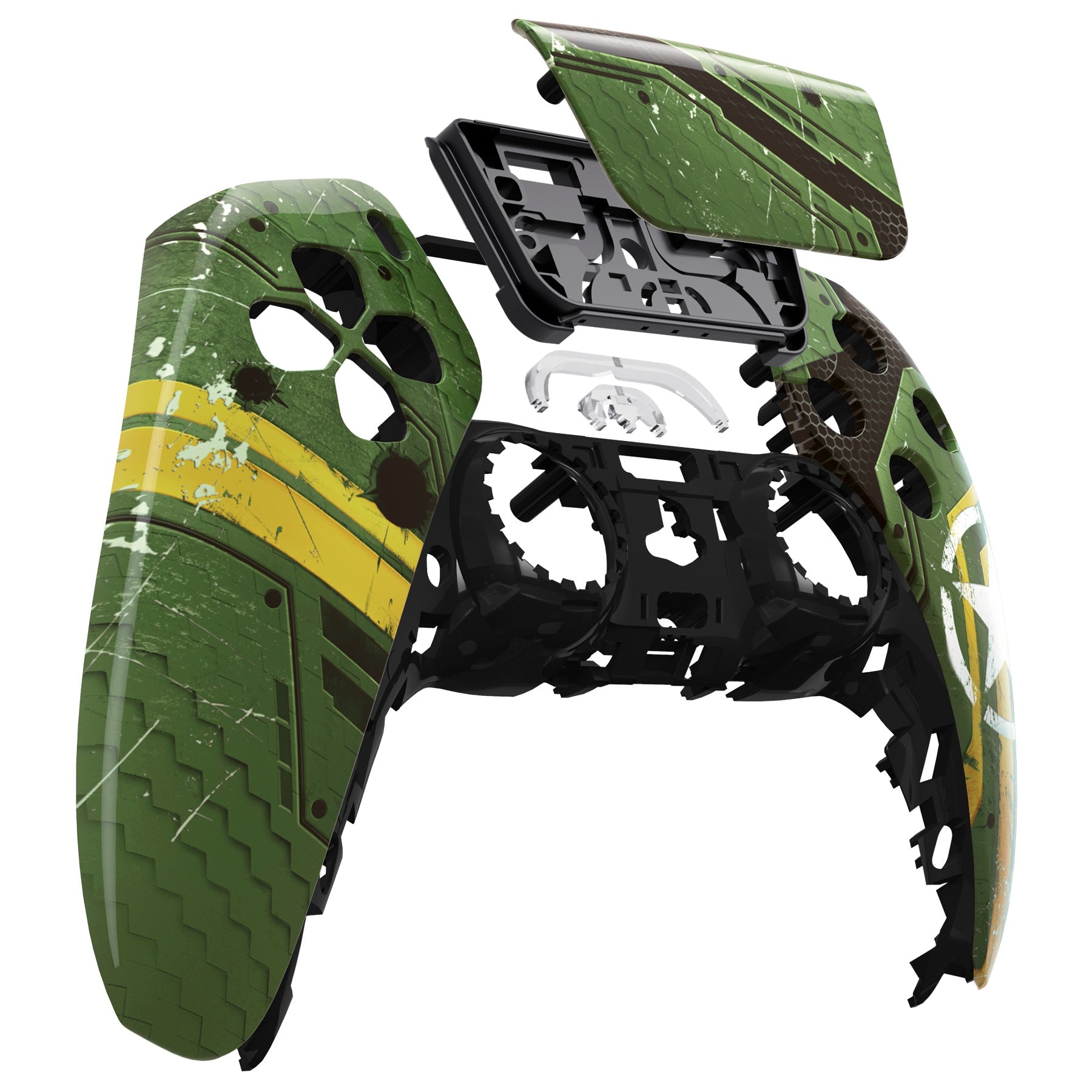 eXtremeRate Replacement Front Housing Shell with Touchpad Compatible with PS5 Controller BDM-010/020/030/040/050 - Army Mecha eXtremeRate