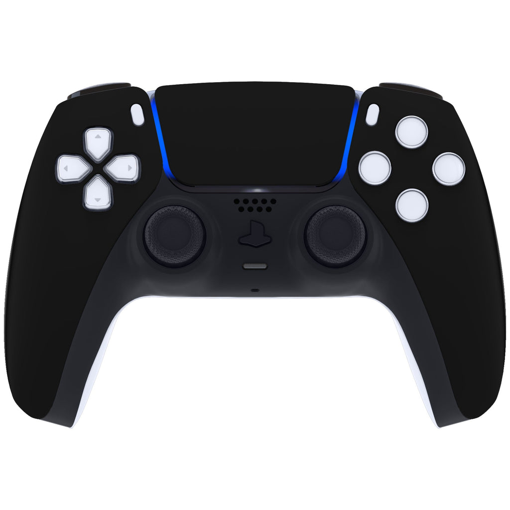 eXtremeRate Replacement Front Housing Shell with Touchpad Compatible with PS5 Controller BDM-010/020/030/040/050/060 - Black eXtremeRate
