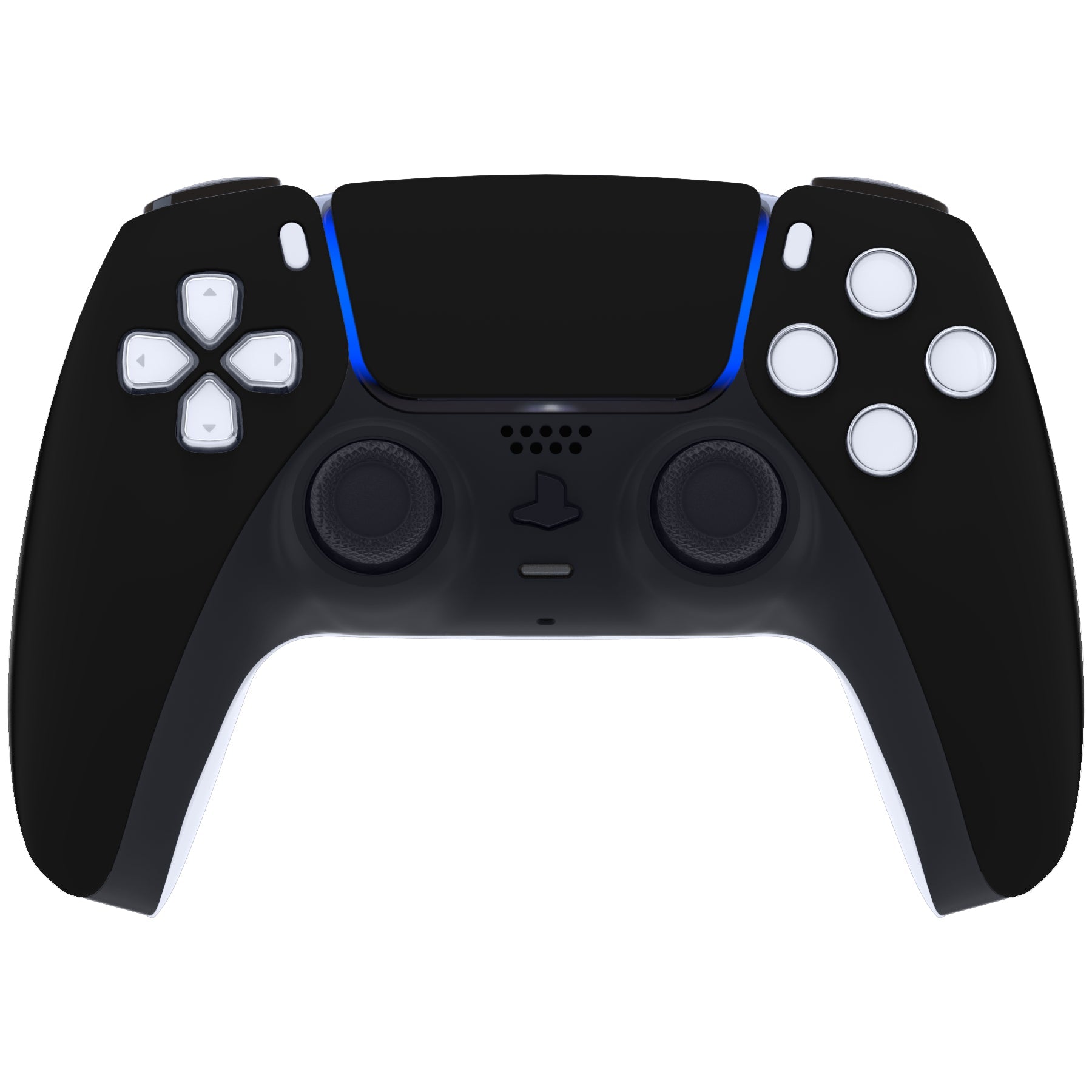 eXtremeRate Replacement Front Housing Shell with Touchpad Compatible with PS5 Controller BDM-010/020/030/040/050/060 - Black eXtremeRate