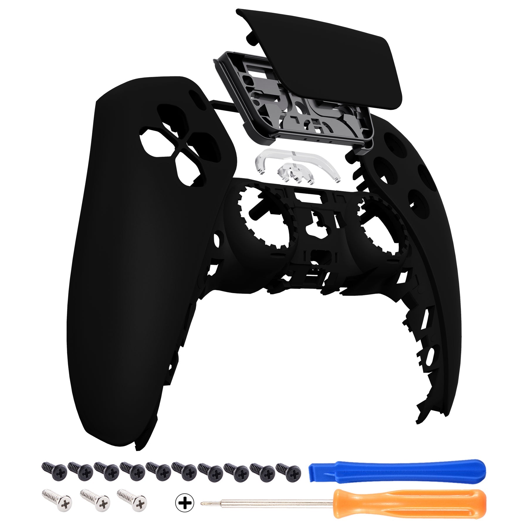 eXtremeRate Replacement Front Housing Shell with Touchpad Compatible with PS5 Controller BDM-010/020/030/040/050/060 - Black eXtremeRate