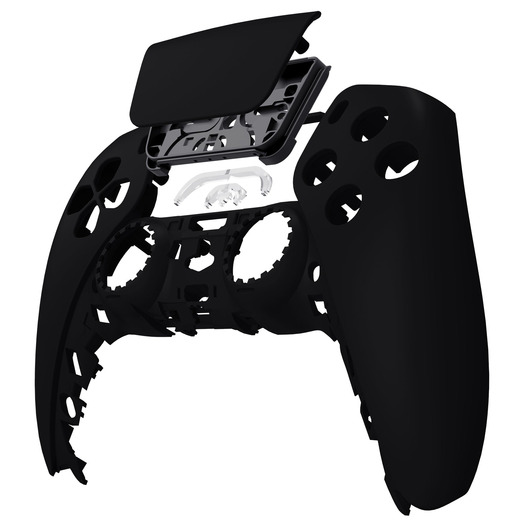 eXtremeRate Replacement Front Housing Shell with Touchpad Compatible with PS5 Controller BDM-010/020/030/040/050/060 - Black eXtremeRate