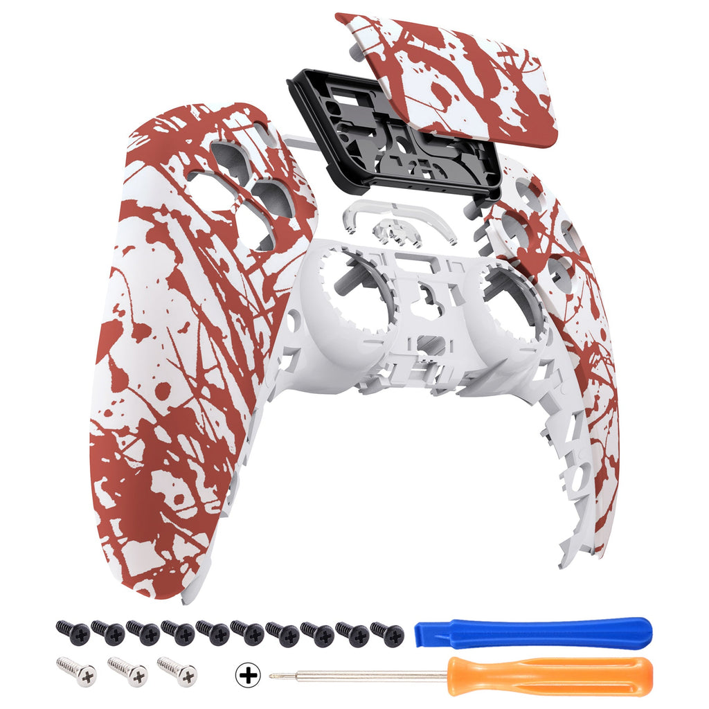 eXtremeRate Replacement Front Housing Shell with Touchpad Compatible with PS5 Controller BDM-010/020/030/040/050 - Blood eXtremeRate