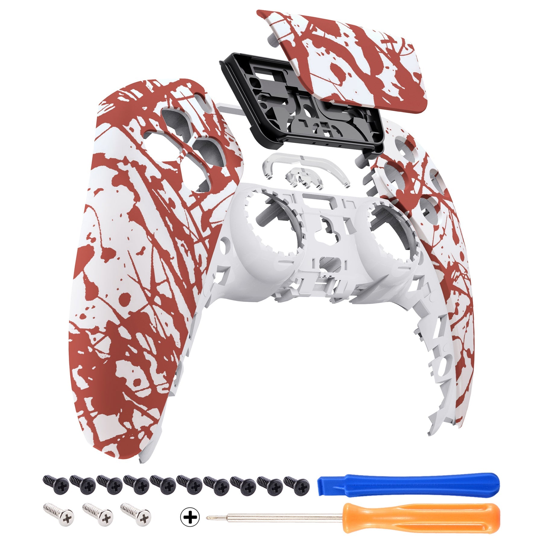 eXtremeRate Replacement Front Housing Shell with Touchpad Compatible with PS5 Controller BDM-010/020/030/040/050 - Blood eXtremeRate