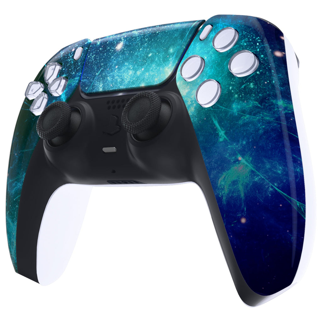 eXtremeRate Replacement Front Housing Shell with Touchpad Compatible with PS5 Controller BDM-010/020/030/040/050 - Blue Nebula eXtremeRate