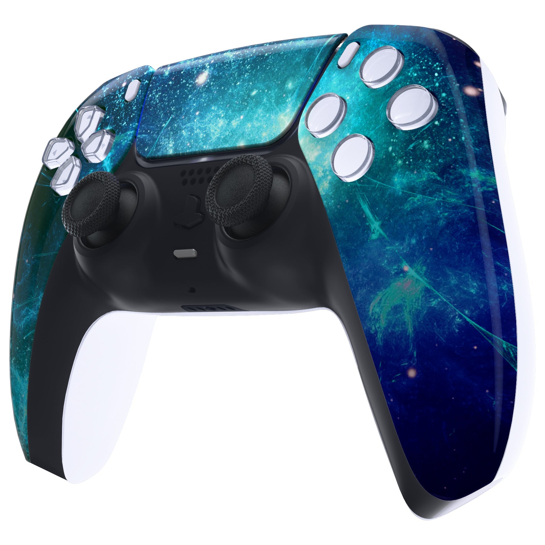eXtremeRate Replacement Front Housing Shell with Touchpad Compatible with PS5 Controller BDM-010/020/030/040/050 - Blue Nebula eXtremeRate