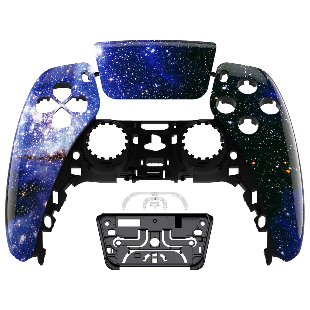 eXtremeRate Replacement Front Housing Shell with Touchpad Compatible with PS5 Controller BDM-010/020/030/040/050 - Blue Universe eXtremeRate
