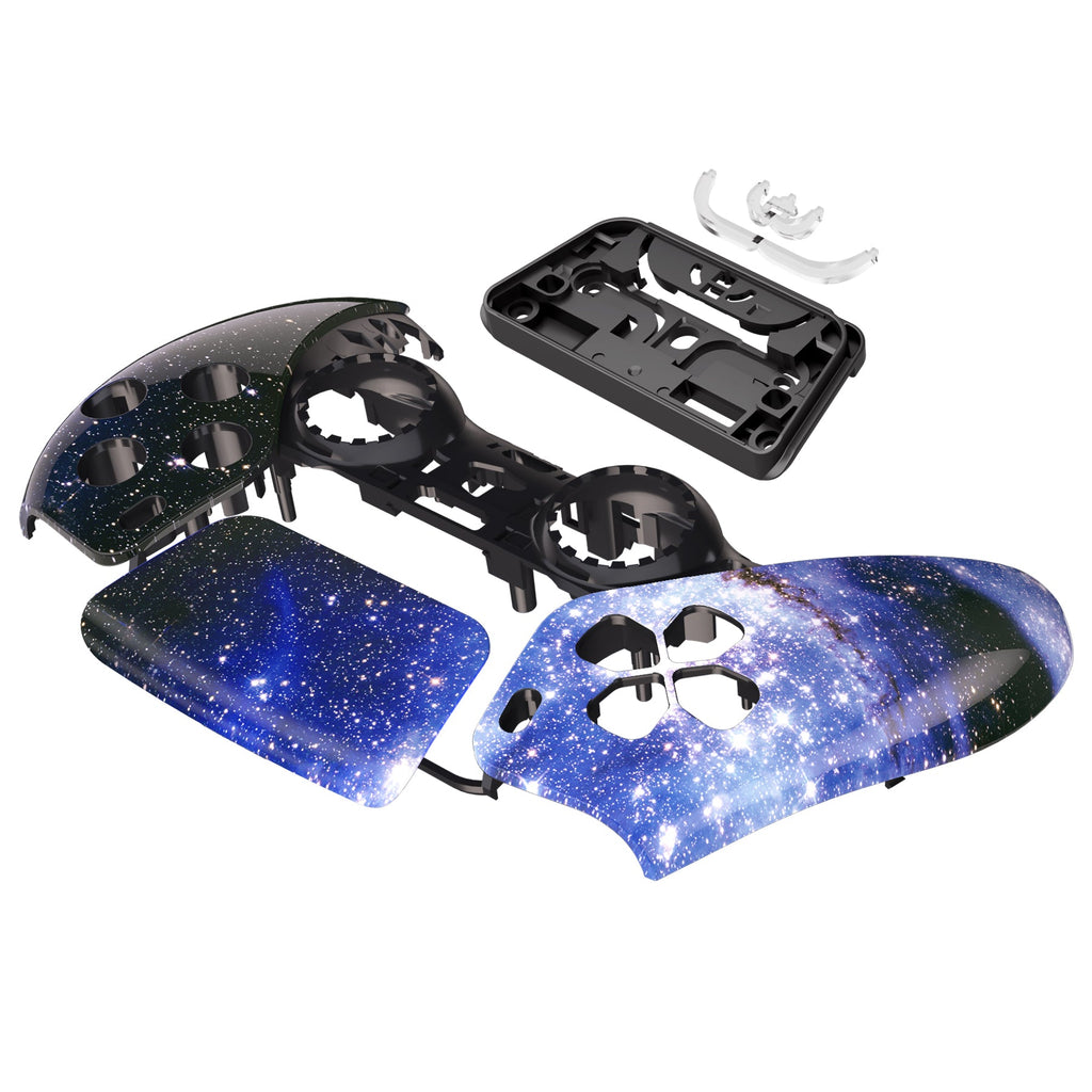 eXtremeRate Replacement Front Housing Shell with Touchpad Compatible with PS5 Controller BDM-010/020/030/040/050 - Blue Universe eXtremeRate