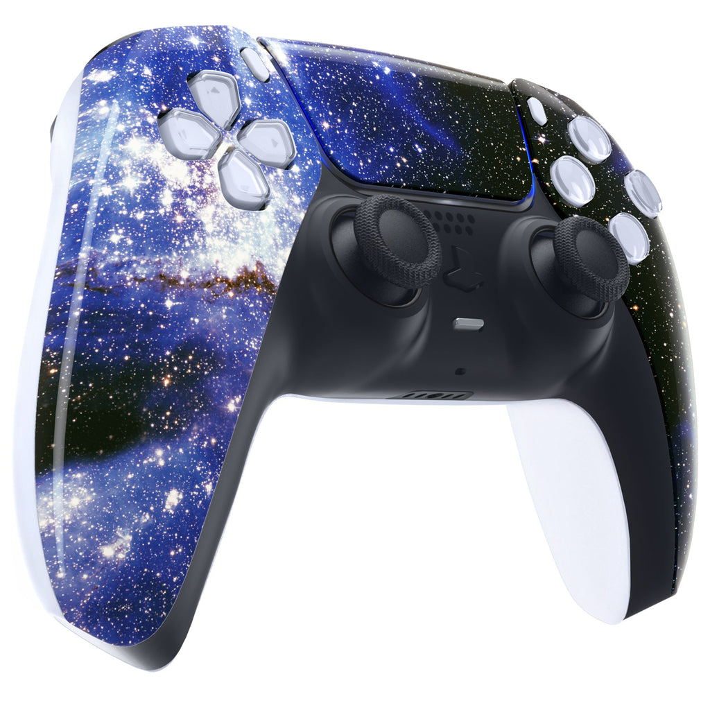 eXtremeRate Replacement Front Housing Shell with Touchpad Compatible with PS5 Controller BDM-010/020/030/040/050 - Blue Universe eXtremeRate