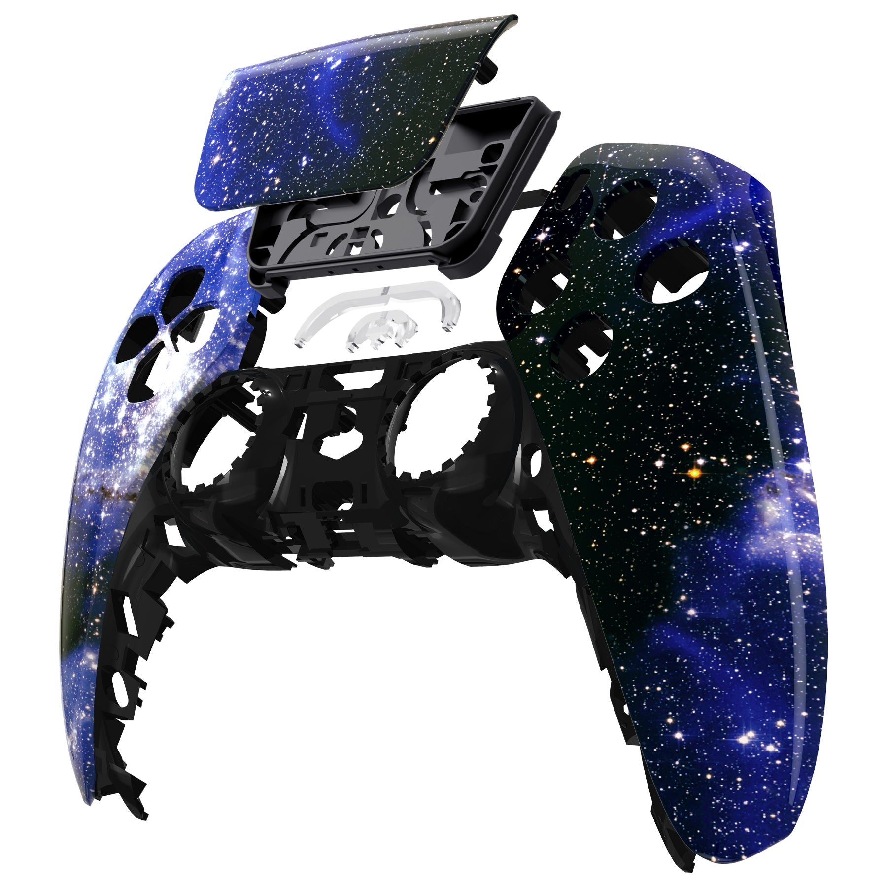 eXtremeRate Replacement Front Housing Shell with Touchpad Compatible with PS5 Controller BDM-010/020/030/040/050 - Blue Universe eXtremeRate