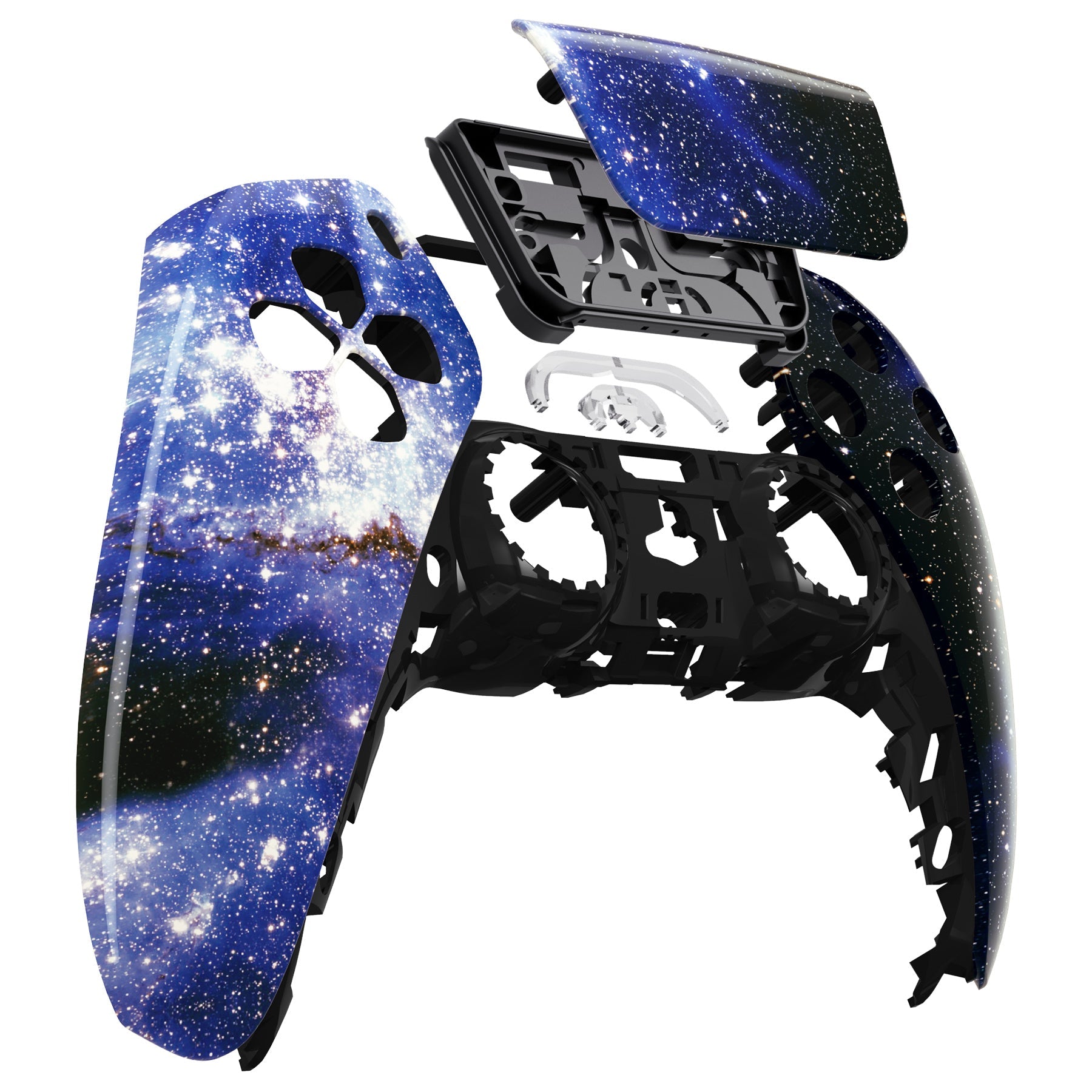 eXtremeRate Replacement Front Housing Shell with Touchpad Compatible with PS5 Controller BDM-010/020/030/040/050 - Blue Universe eXtremeRate