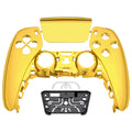 eXtremeRate Replacement Front Housing Shell with Touchpad Compatible with PS5 Controller BDM-010/020/030/040/050/060 - Chrome Gold eXtremeRate