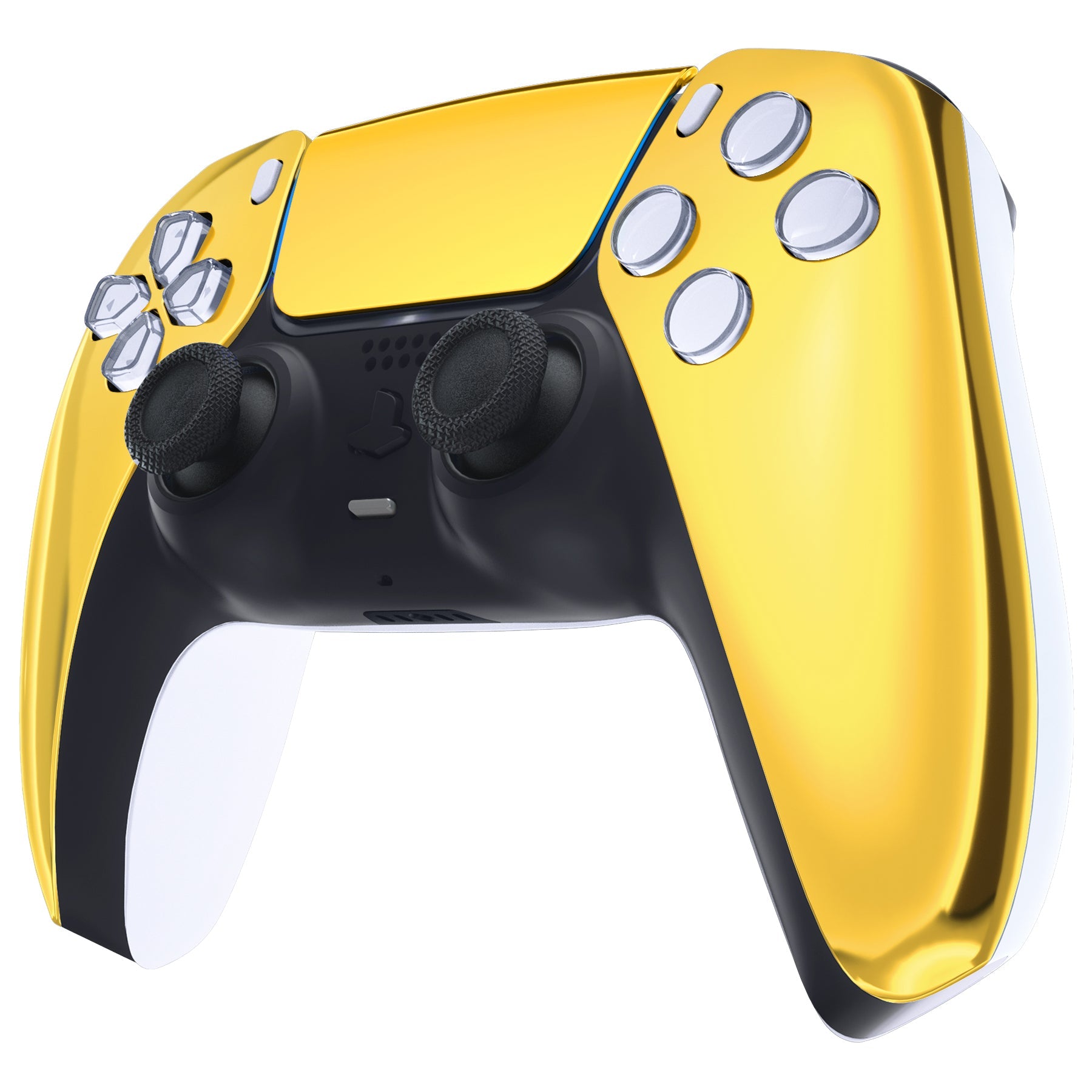 eXtremeRate Replacement Front Housing Shell with Touchpad Compatible with PS5 Controller BDM-010/020/030/040/050/060 - Chrome Gold eXtremeRate