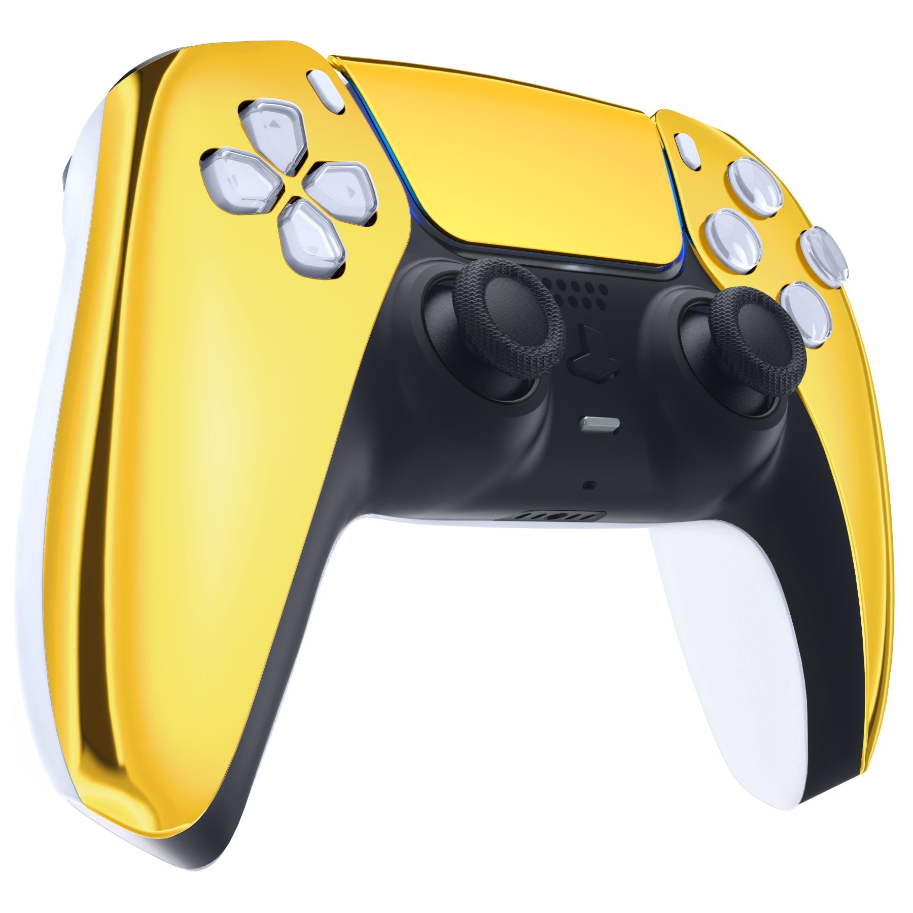 eXtremeRate Replacement Front Housing Shell with Touchpad Compatible with PS5 Controller BDM-010/020/030/040/050/060 - Chrome Gold eXtremeRate