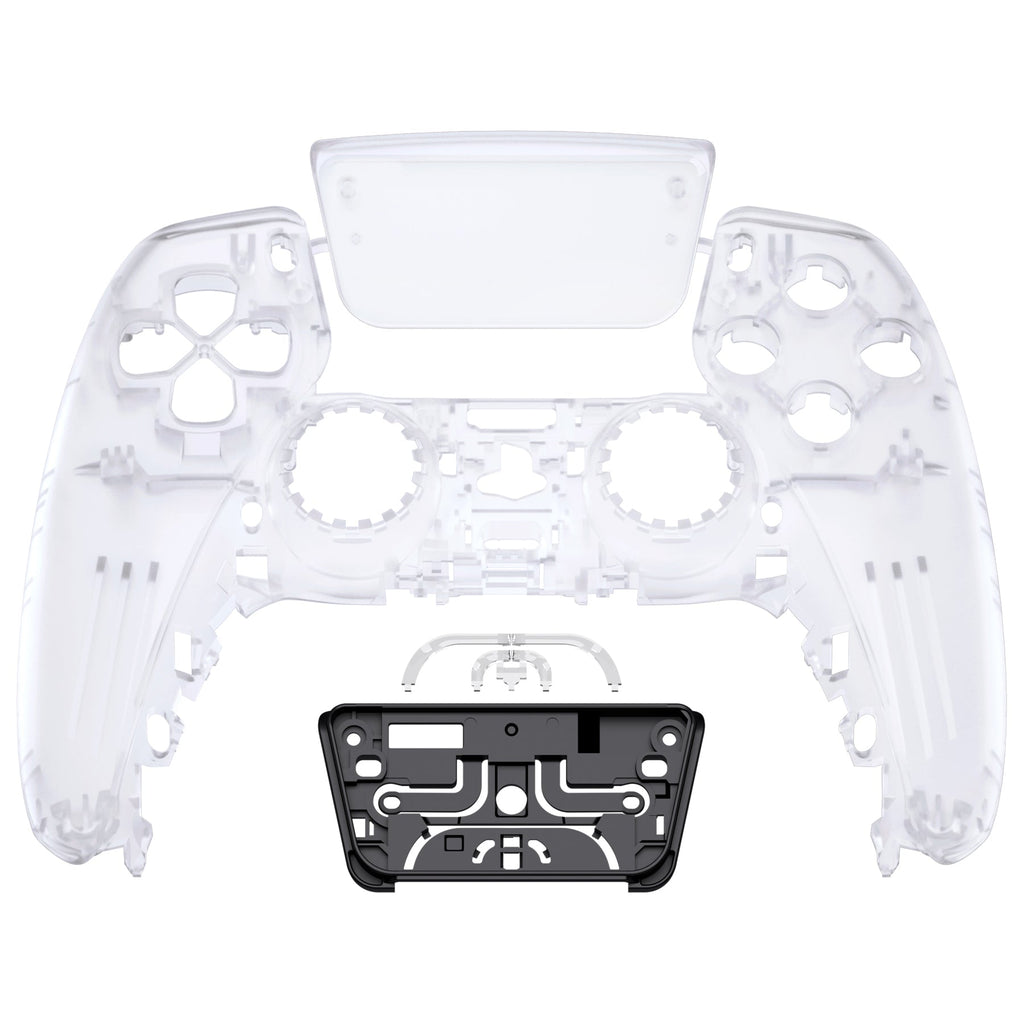 eXtremeRate Replacement Front Housing Shell with Touchpad Compatible with PS5 Controller BDM-010/020/030/040/050 - Clear eXtremeRate