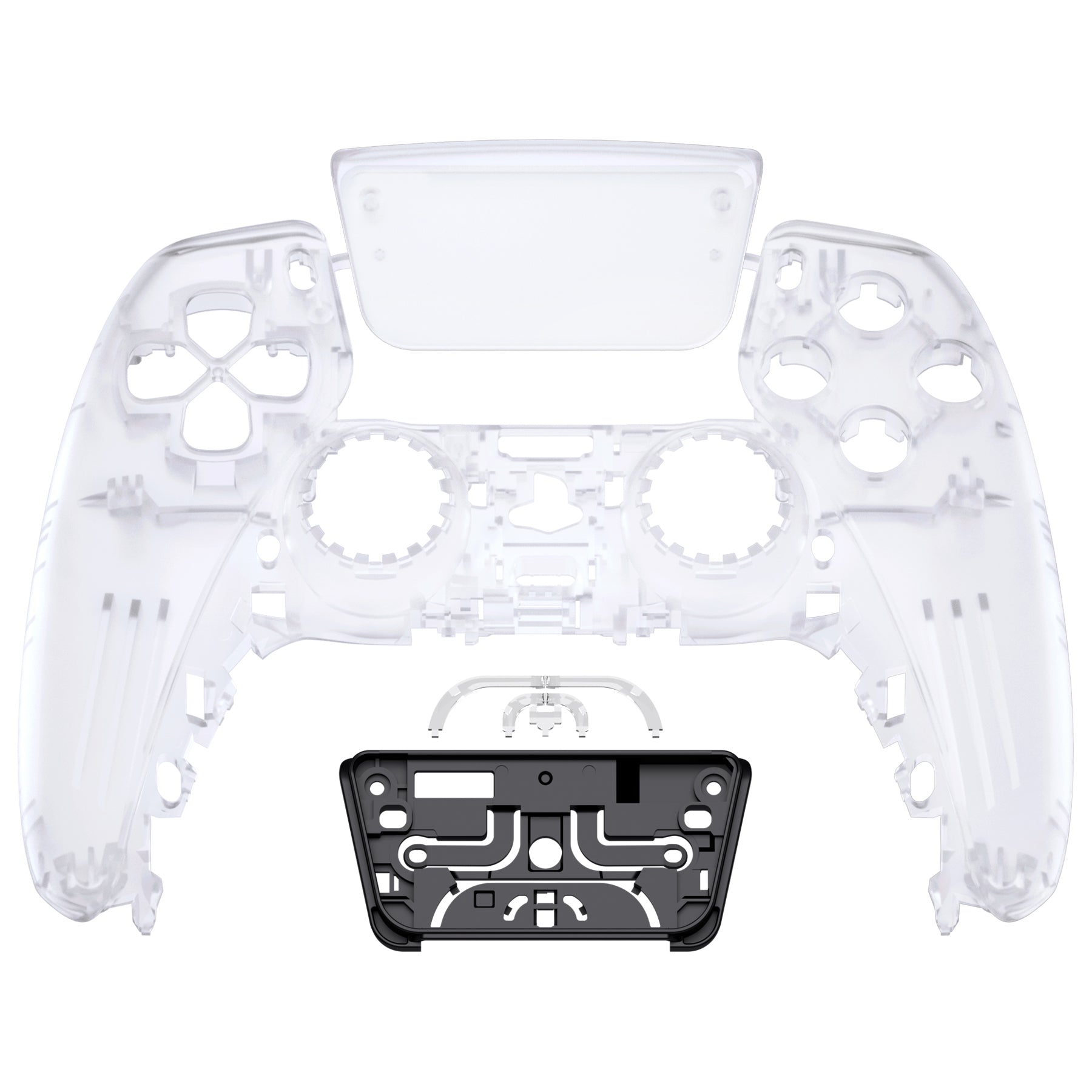 eXtremeRate Replacement Front Housing Shell with Touchpad Compatible with PS5 Controller BDM-010/020/030/040/050 - Clear eXtremeRate