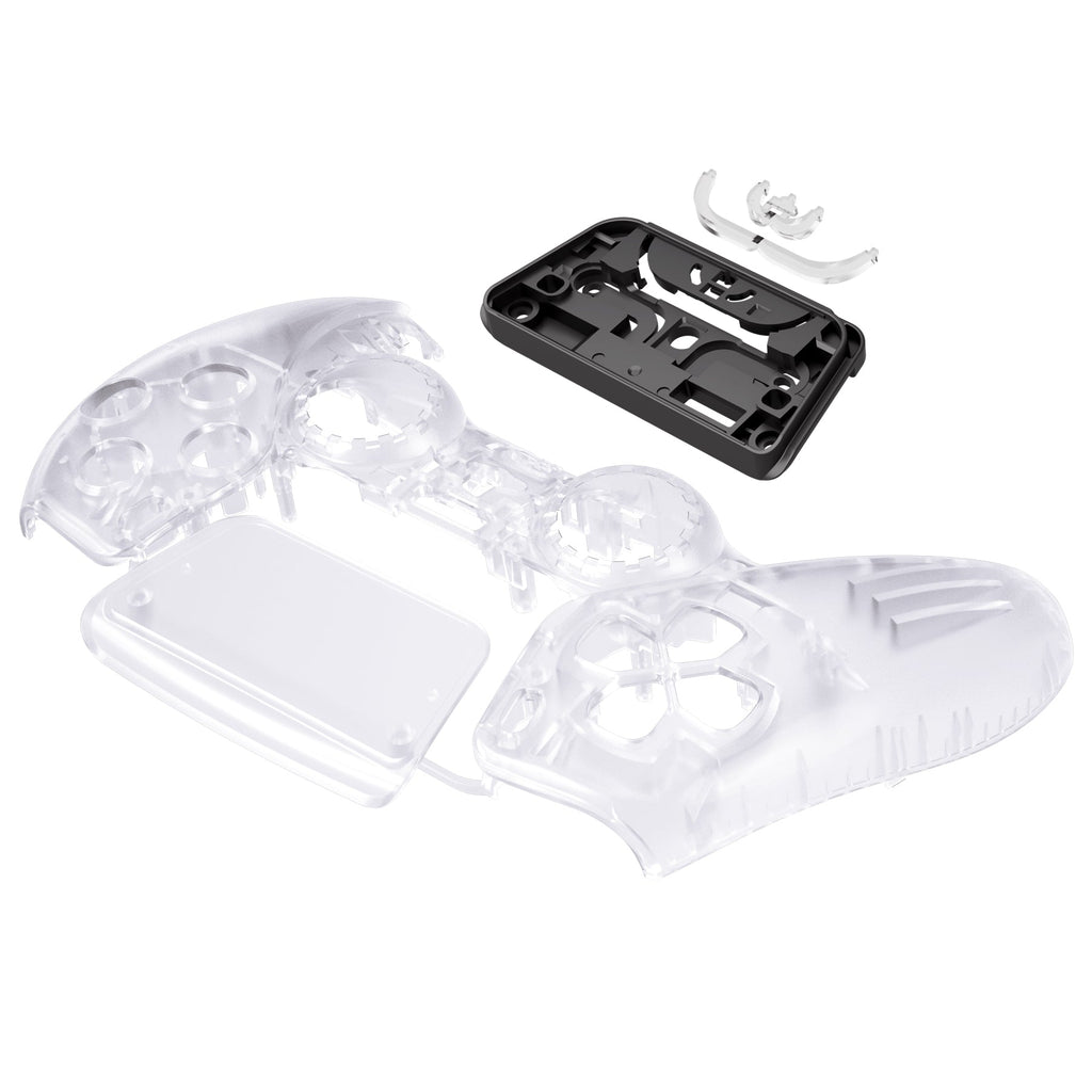 eXtremeRate Replacement Front Housing Shell with Touchpad Compatible with PS5 Controller BDM-010/020/030/040/050 - Clear eXtremeRate