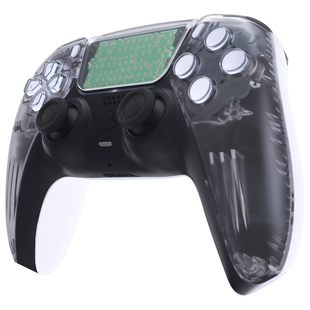 eXtremeRate Replacement Front Housing Shell with Touchpad Compatible with PS5 Controller BDM-010/020/030/040/050 - Clear eXtremeRate