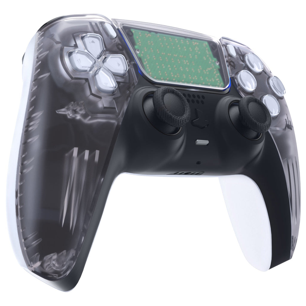 eXtremeRate Replacement Front Housing Shell with Touchpad Compatible with PS5 Controller BDM-010/020/030/040/050 - Clear eXtremeRate