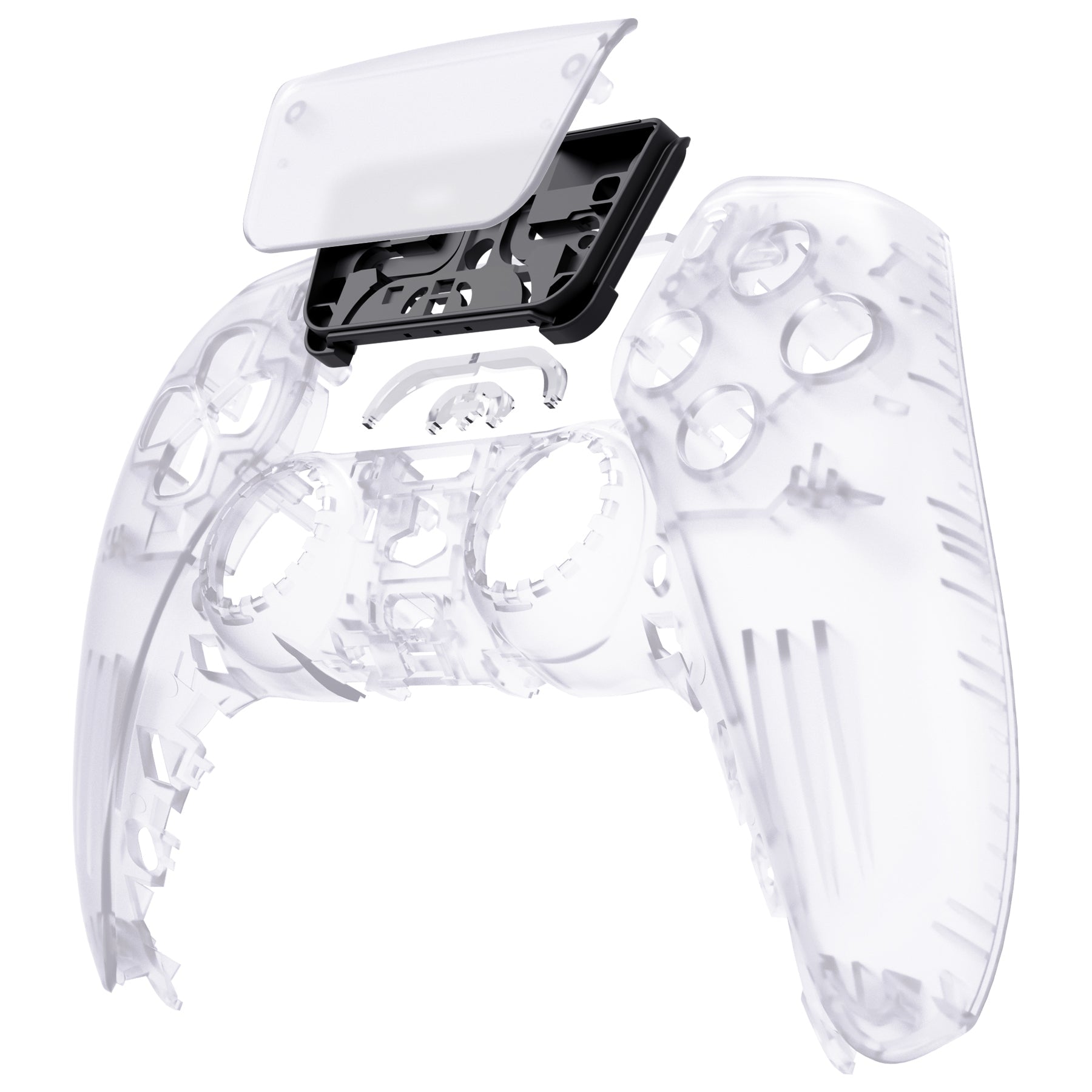 eXtremeRate Replacement Front Housing Shell with Touchpad Compatible with PS5 Controller BDM-010/020/030/040/050 - Clear eXtremeRate