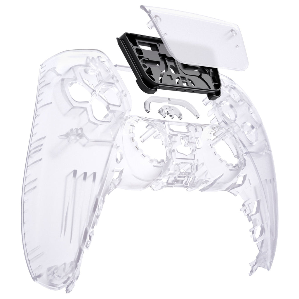 eXtremeRate Replacement Front Housing Shell with Touchpad Compatible with PS5 Controller BDM-010/020/030/040/050 - Clear eXtremeRate