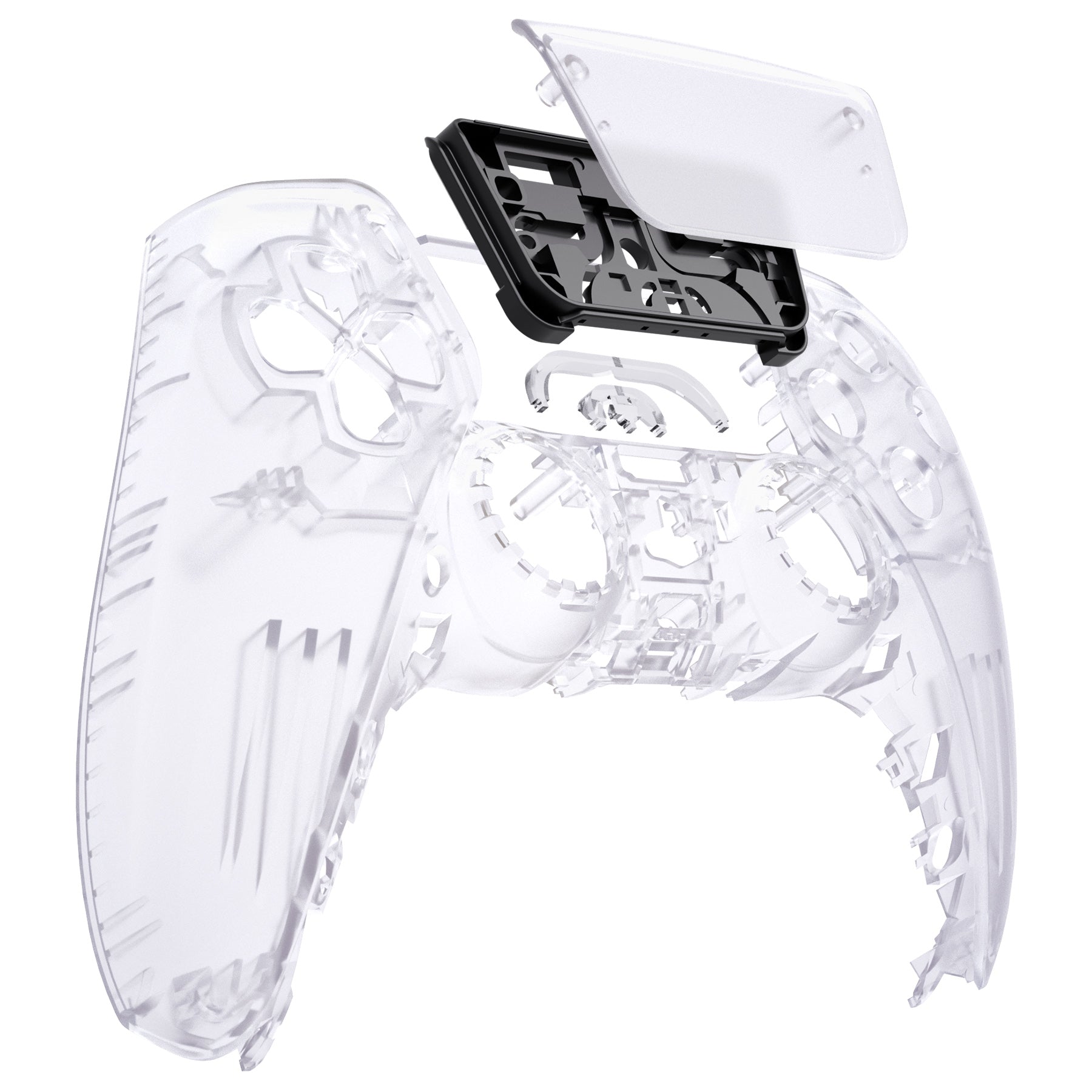 eXtremeRate Replacement Front Housing Shell with Touchpad Compatible with PS5 Controller BDM-010/020/030/040/050 - Clear eXtremeRate