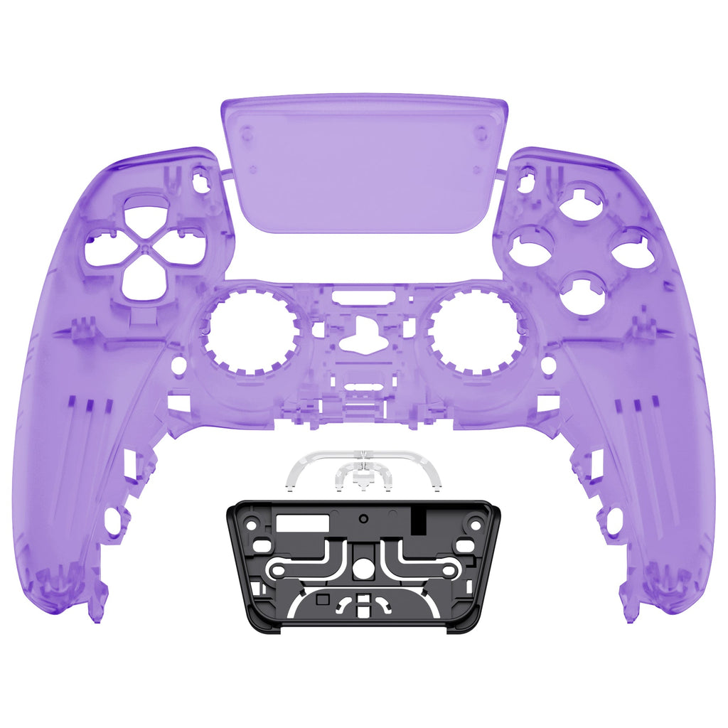 eXtremeRate Replacement Front Housing Shell with Touchpad Compatible with PS5 Controller BDM-010/020/030/040/050 - Clear Atomic Purple eXtremeRate
