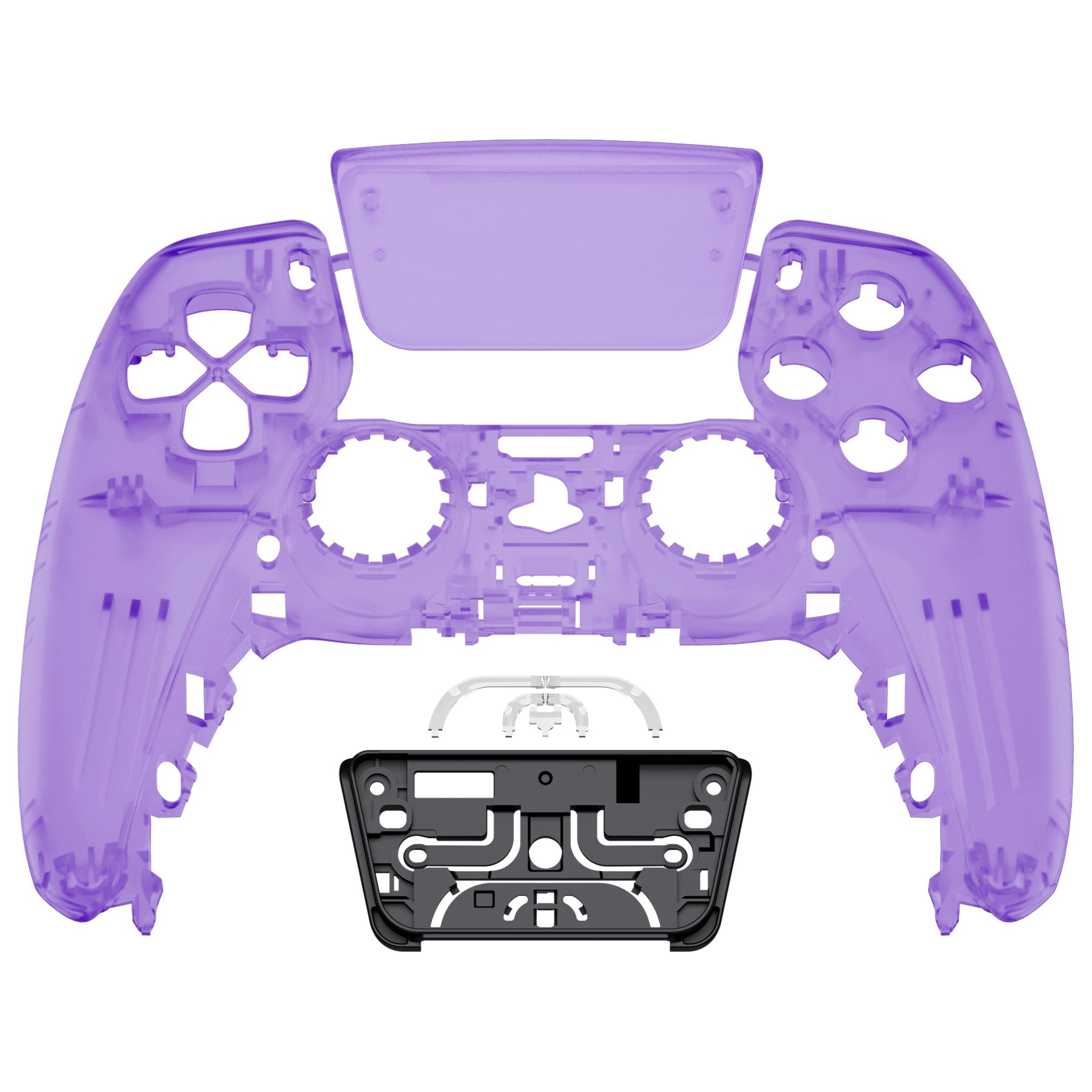 eXtremeRate Replacement Front Housing Shell with Touchpad Compatible with PS5 Controller BDM-010/020/030/040/050 - Clear Atomic Purple eXtremeRate