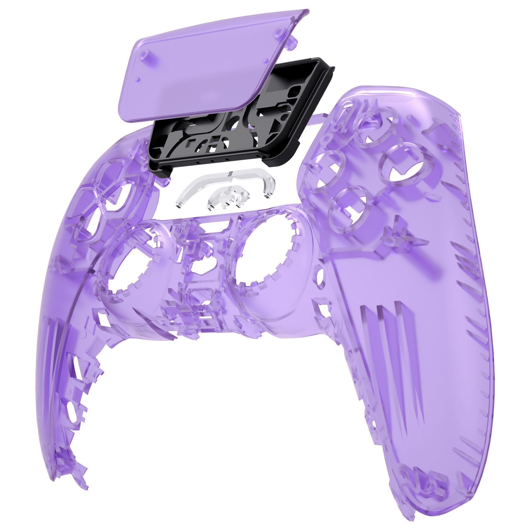 eXtremeRate Replacement Front Housing Shell with Touchpad Compatible with PS5 Controller BDM-010/020/030/040/050 - Clear Atomic Purple eXtremeRate