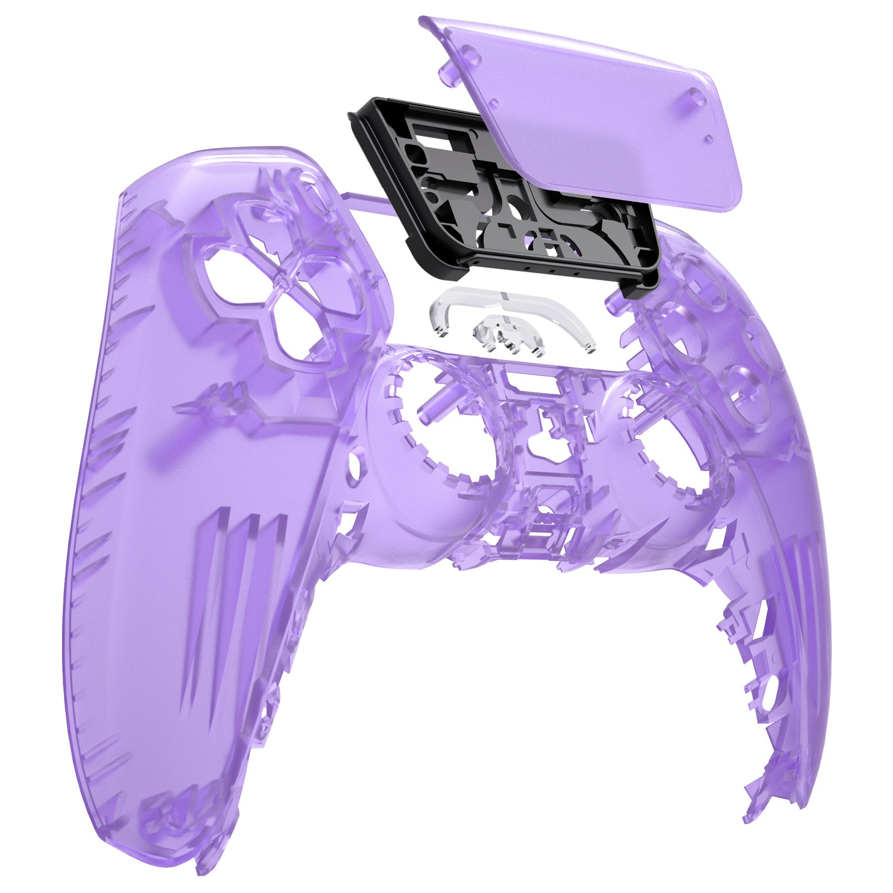 eXtremeRate Replacement Front Housing Shell with Touchpad Compatible with PS5 Controller BDM-010/020/030/040/050 - Clear Atomic Purple eXtremeRate