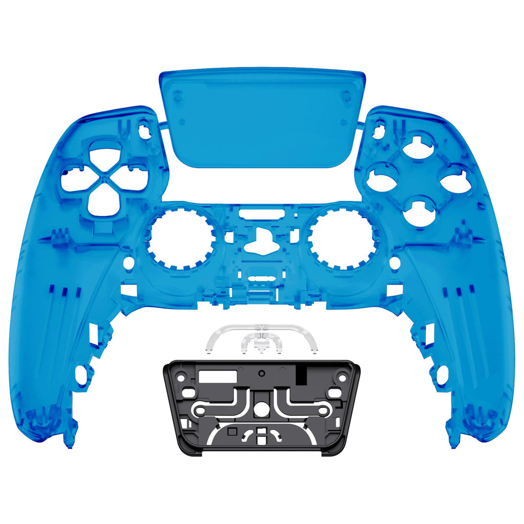 eXtremeRate Replacement Front Housing Shell with Touchpad Compatible with PS5 Controller BDM-010/020/030/040/050 - Clear Blue eXtremeRate