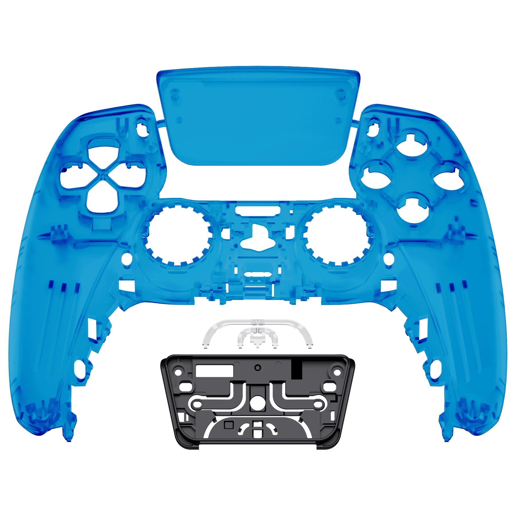 eXtremeRate Replacement Front Housing Shell with Touchpad Compatible with PS5 Controller BDM-010/020/030/040/050 - Clear Blue eXtremeRate