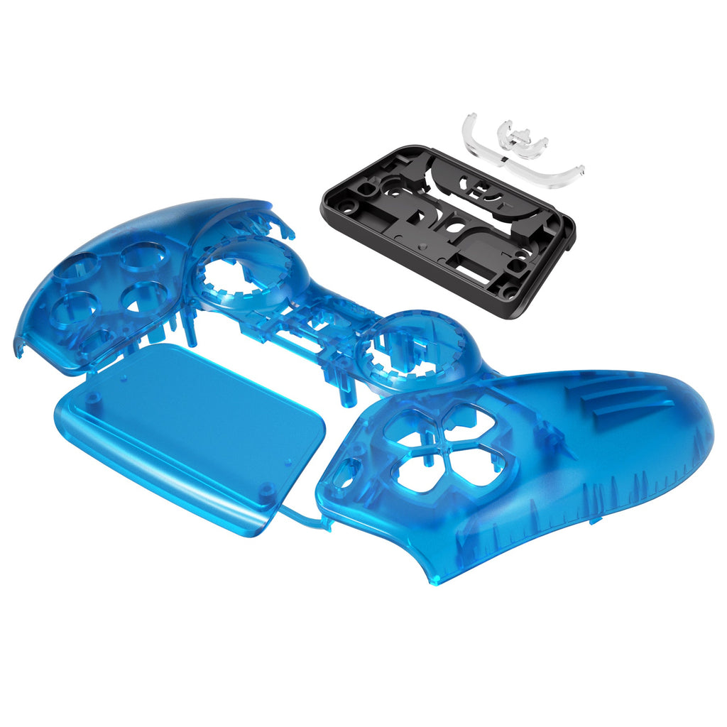 eXtremeRate Replacement Front Housing Shell with Touchpad Compatible with PS5 Controller BDM-010/020/030/040/050 - Clear Blue eXtremeRate