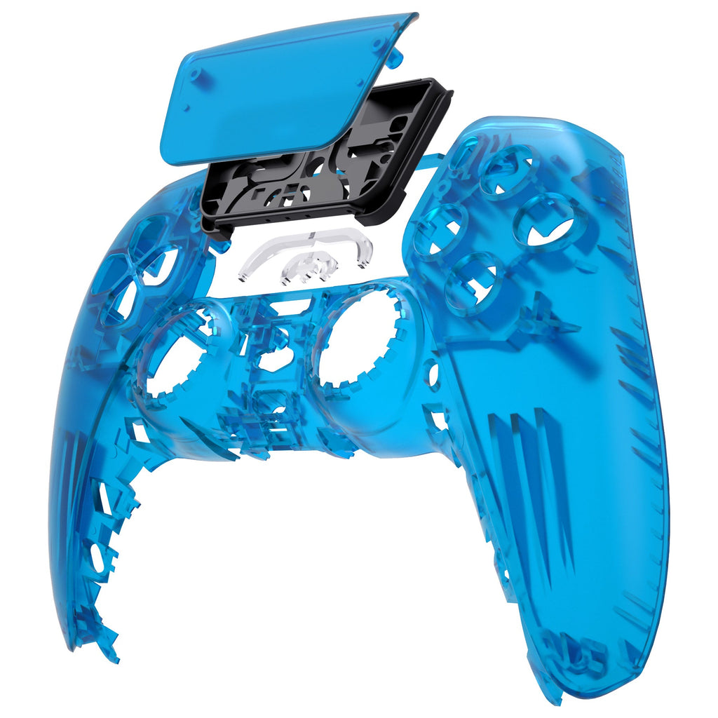 eXtremeRate Replacement Front Housing Shell with Touchpad Compatible with PS5 Controller BDM-010/020/030/040/050 - Clear Blue eXtremeRate