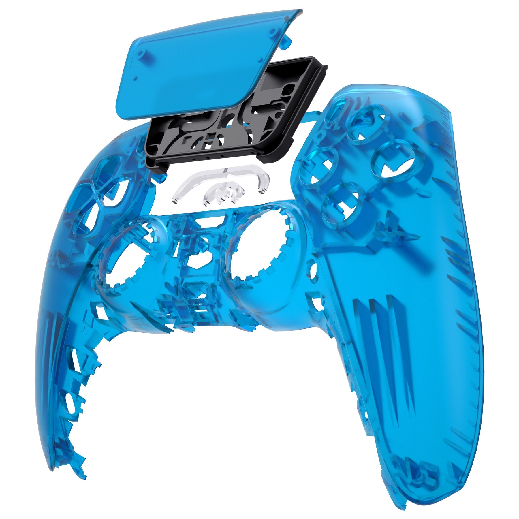 eXtremeRate Replacement Front Housing Shell with Touchpad Compatible with PS5 Controller BDM-010/020/030/040/050 - Clear Blue eXtremeRate