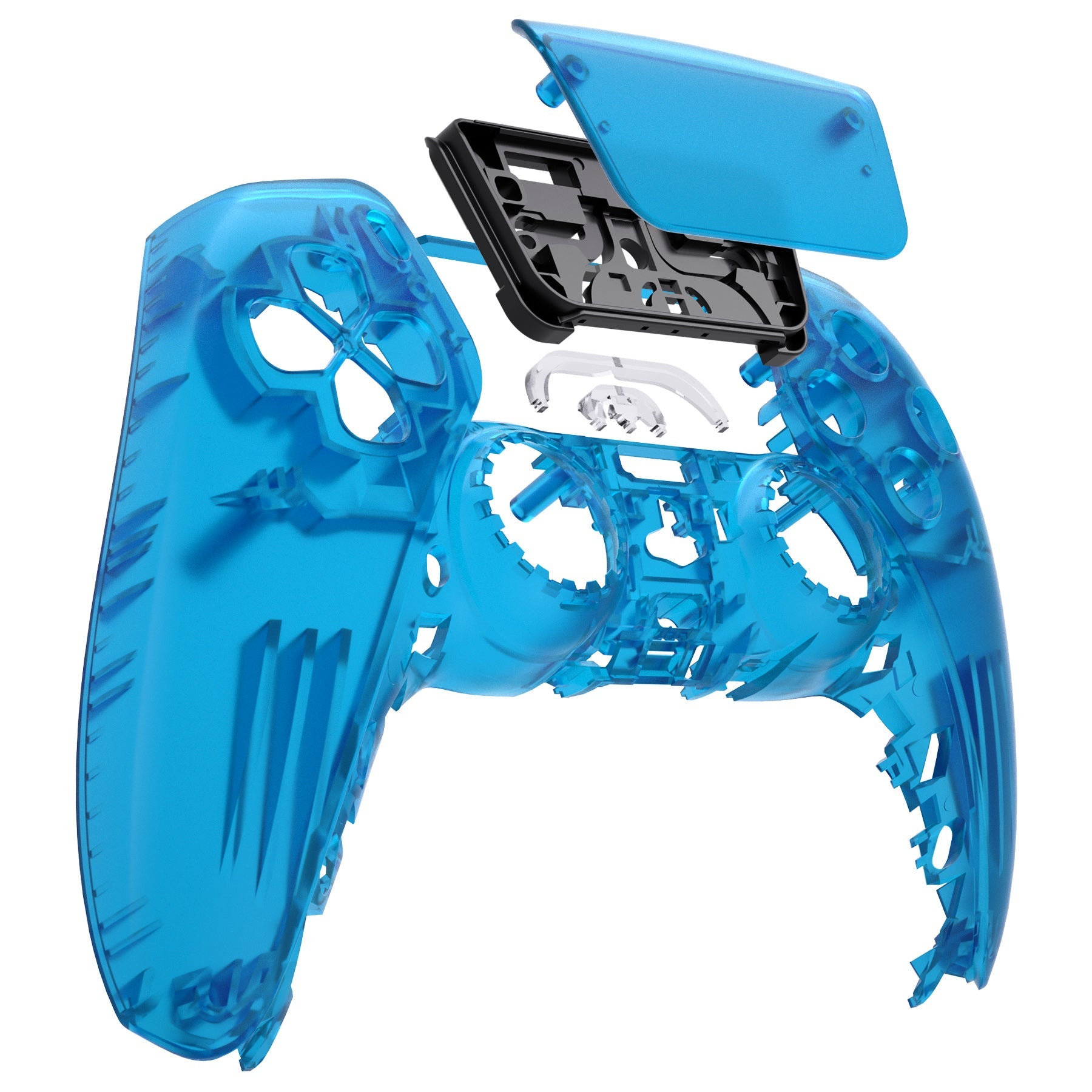 eXtremeRate Replacement Front Housing Shell with Touchpad Compatible with PS5 Controller BDM-010/020/030/040/050 - Clear Blue eXtremeRate