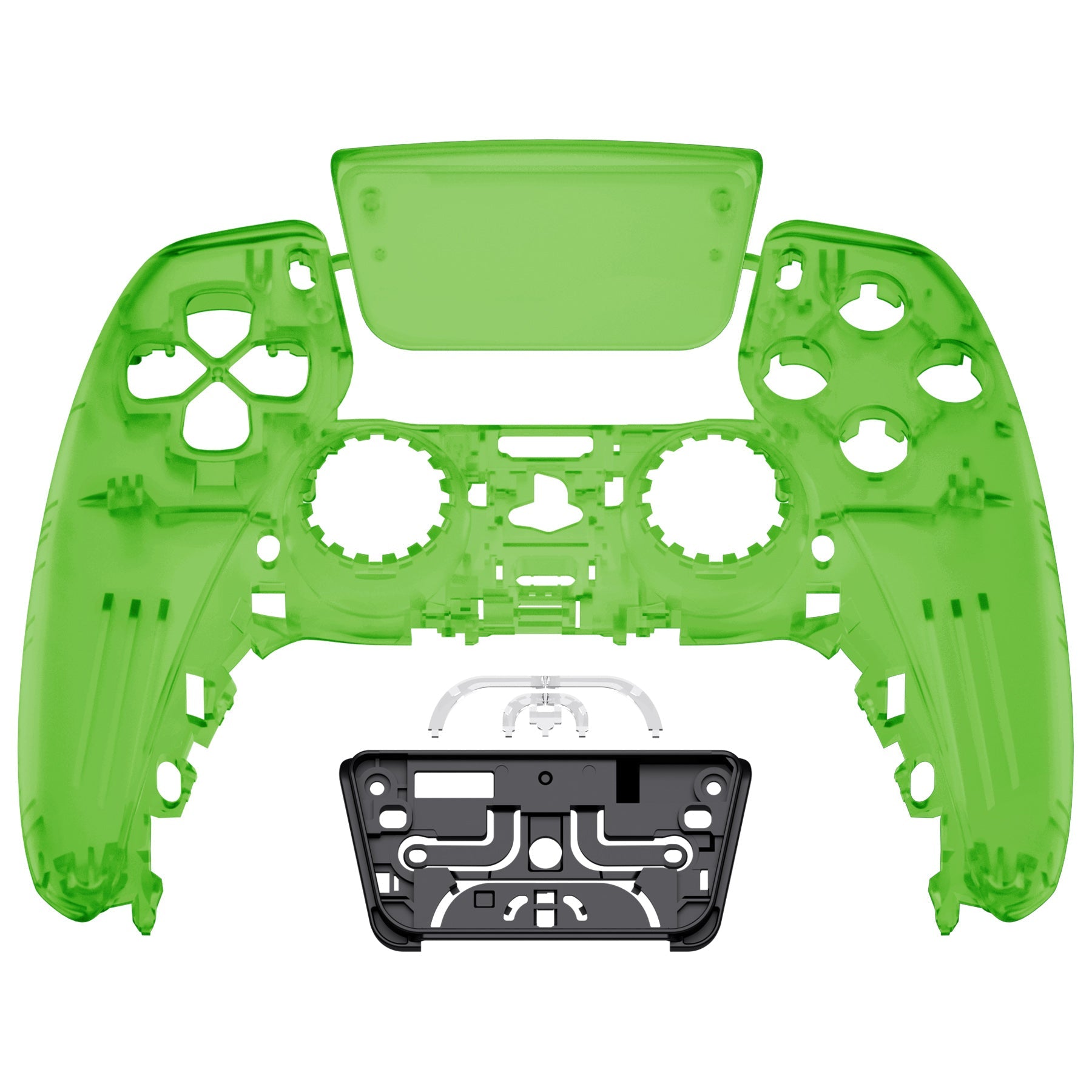 eXtremeRate Replacement Front Housing Shell with Touchpad Compatible with PS5 Controller BDM-010/020/030/040/050 - Clear Green eXtremeRate