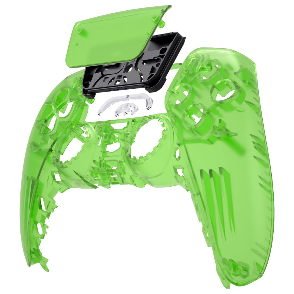 eXtremeRate Replacement Front Housing Shell with Touchpad Compatible with PS5 Controller BDM-010/020/030/040/050 - Clear Green eXtremeRate