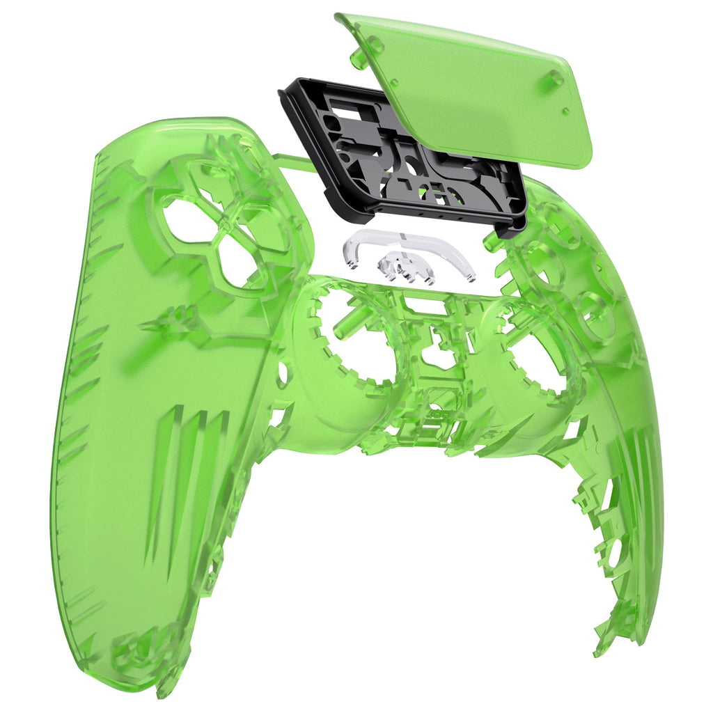 eXtremeRate Replacement Front Housing Shell with Touchpad Compatible with PS5 Controller BDM-010/020/030/040/050 - Clear Green eXtremeRate