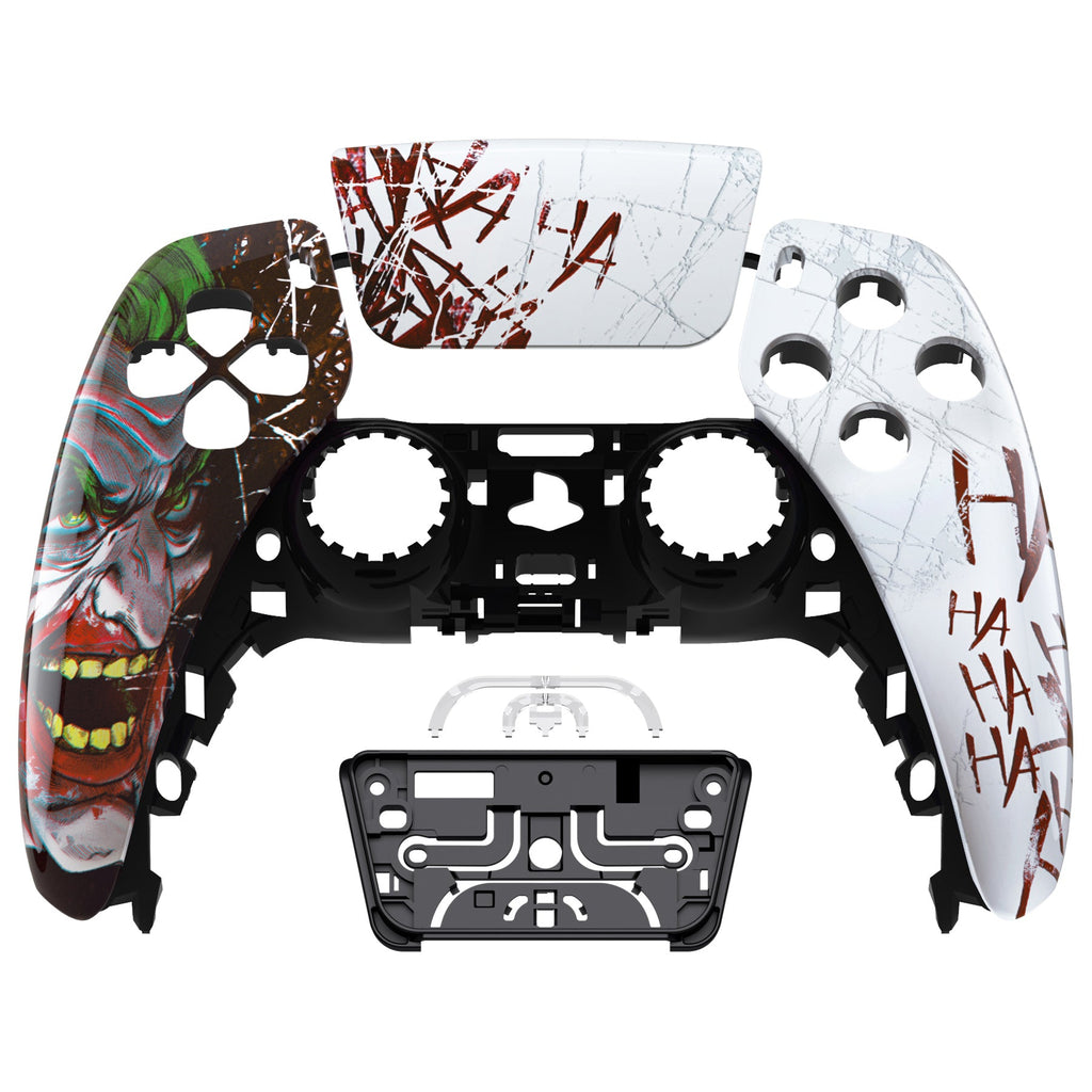 eXtremeRate Replacement Front Housing Shell with Touchpad Compatible with PS5 Controller BDM-010/020/030/040/050/060 - Clown HAHAHA eXtremeRate