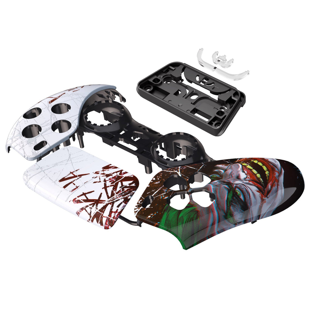 eXtremeRate Replacement Front Housing Shell with Touchpad Compatible with PS5 Controller BDM-010/020/030/040/050/060 - Clown HAHAHA eXtremeRate