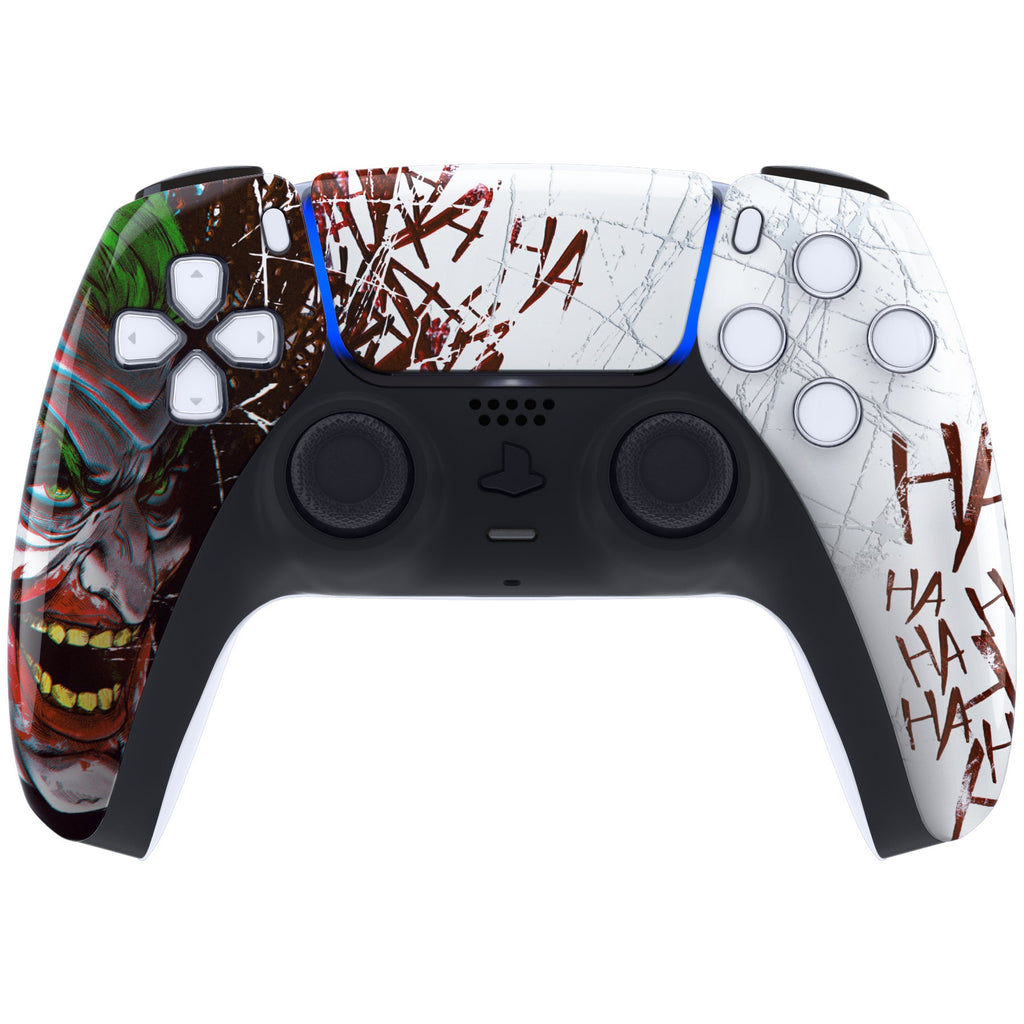 eXtremeRate Replacement Front Housing Shell with Touchpad Compatible with PS5 Controller BDM-010/020/030/040/050/060 - Clown HAHAHA eXtremeRate