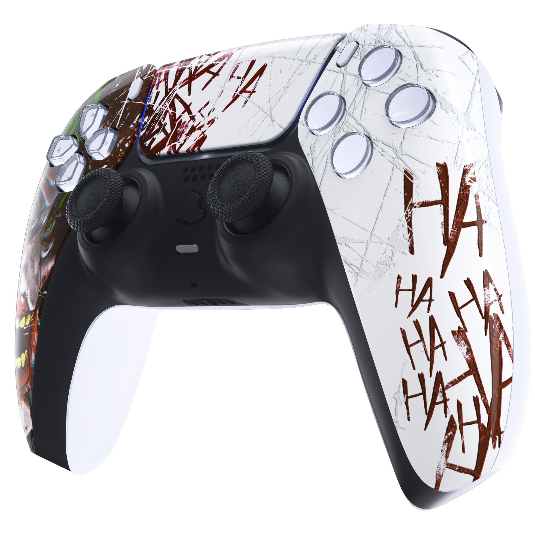 eXtremeRate Replacement Front Housing Shell with Touchpad Compatible with PS5 Controller BDM-010/020/030/040/050/060 - Clown HAHAHA eXtremeRate