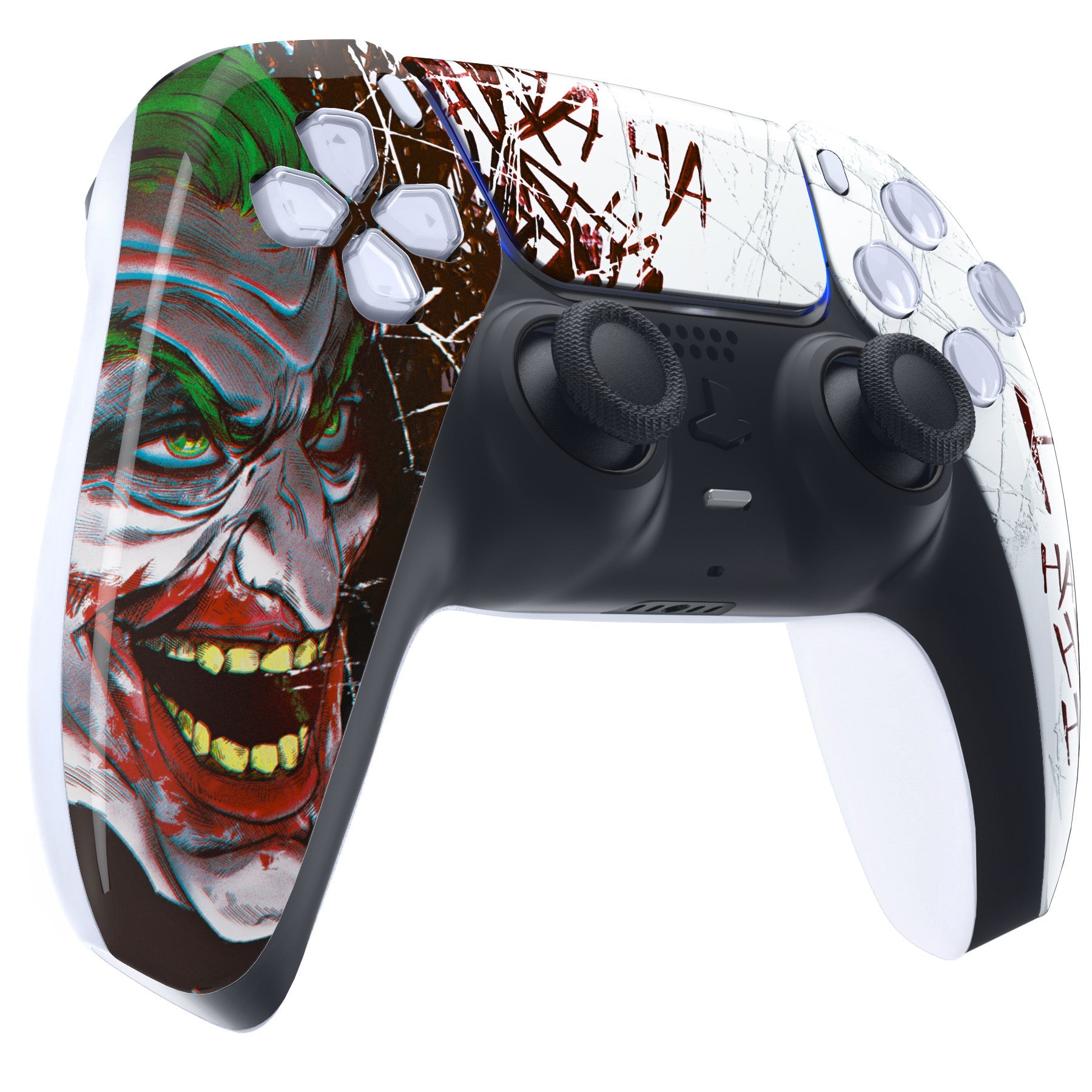 eXtremeRate Replacement Front Housing Shell with Touchpad Compatible with PS5 Controller BDM-010/020/030/040/050/060 - Clown HAHAHA eXtremeRate
