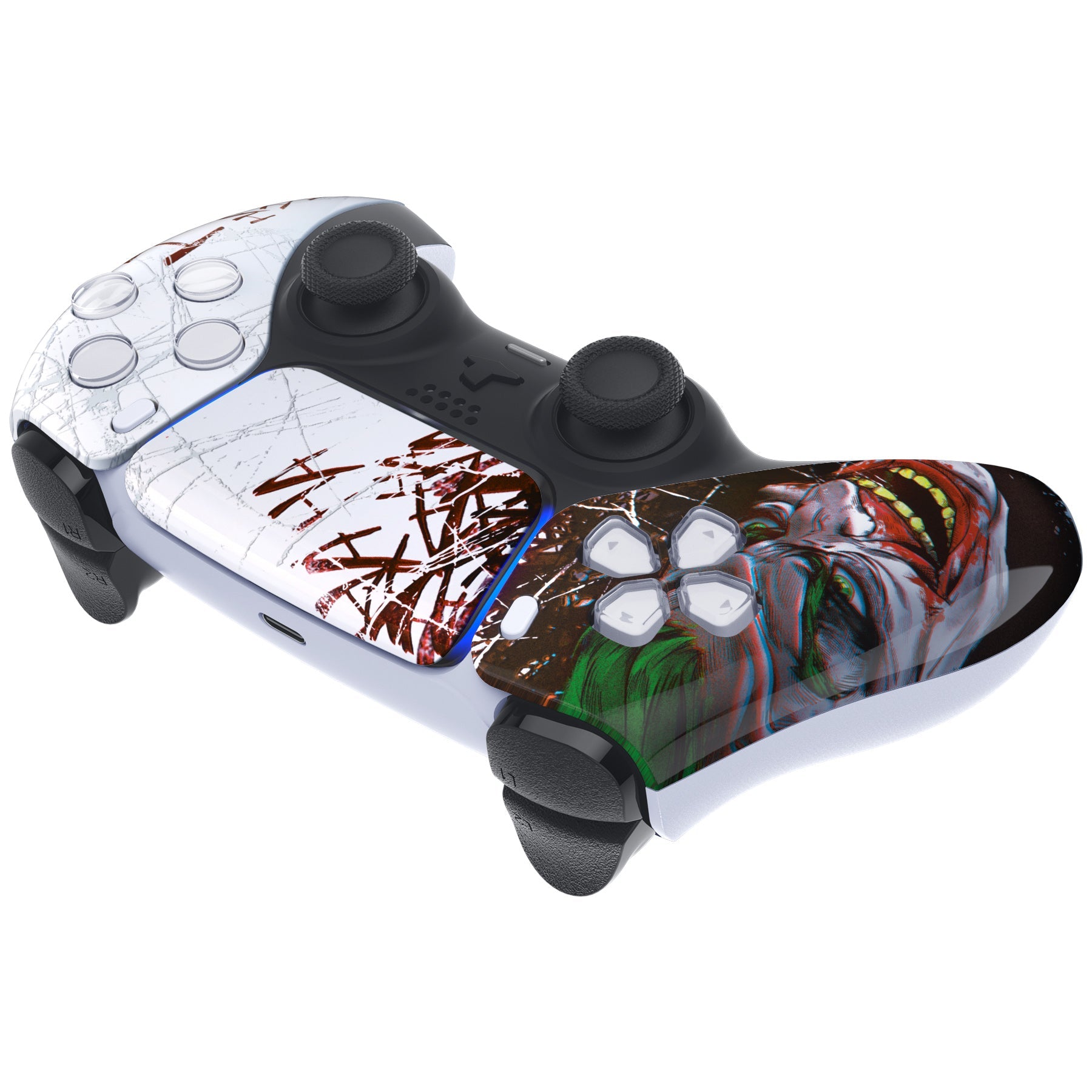 eXtremeRate Replacement Front Housing Shell with Touchpad Compatible with PS5 Controller BDM-010/020/030/040/050/060 - Clown HAHAHA eXtremeRate
