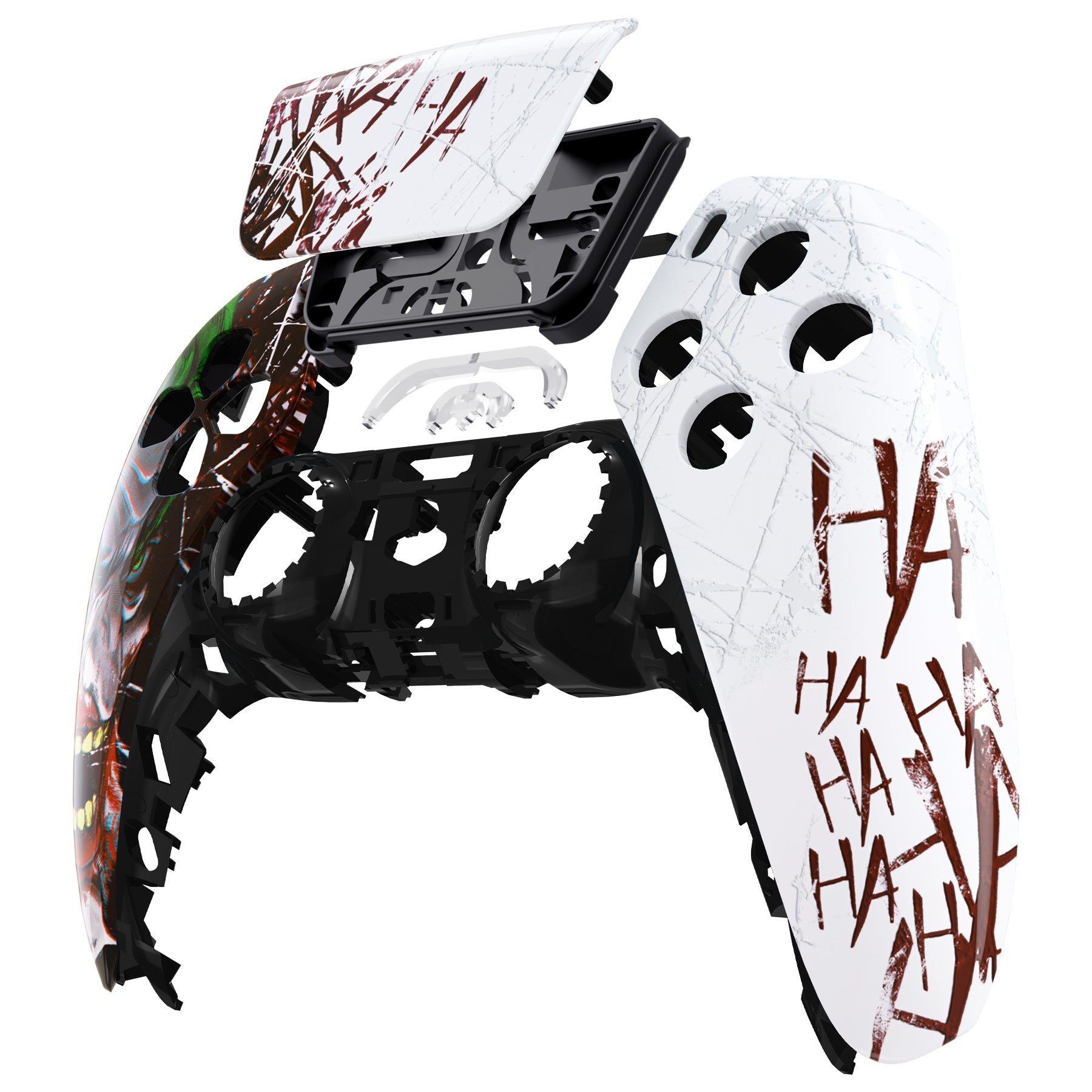 eXtremeRate Replacement Front Housing Shell with Touchpad Compatible with PS5 Controller BDM-010/020/030/040/050/060 - Clown HAHAHA eXtremeRate