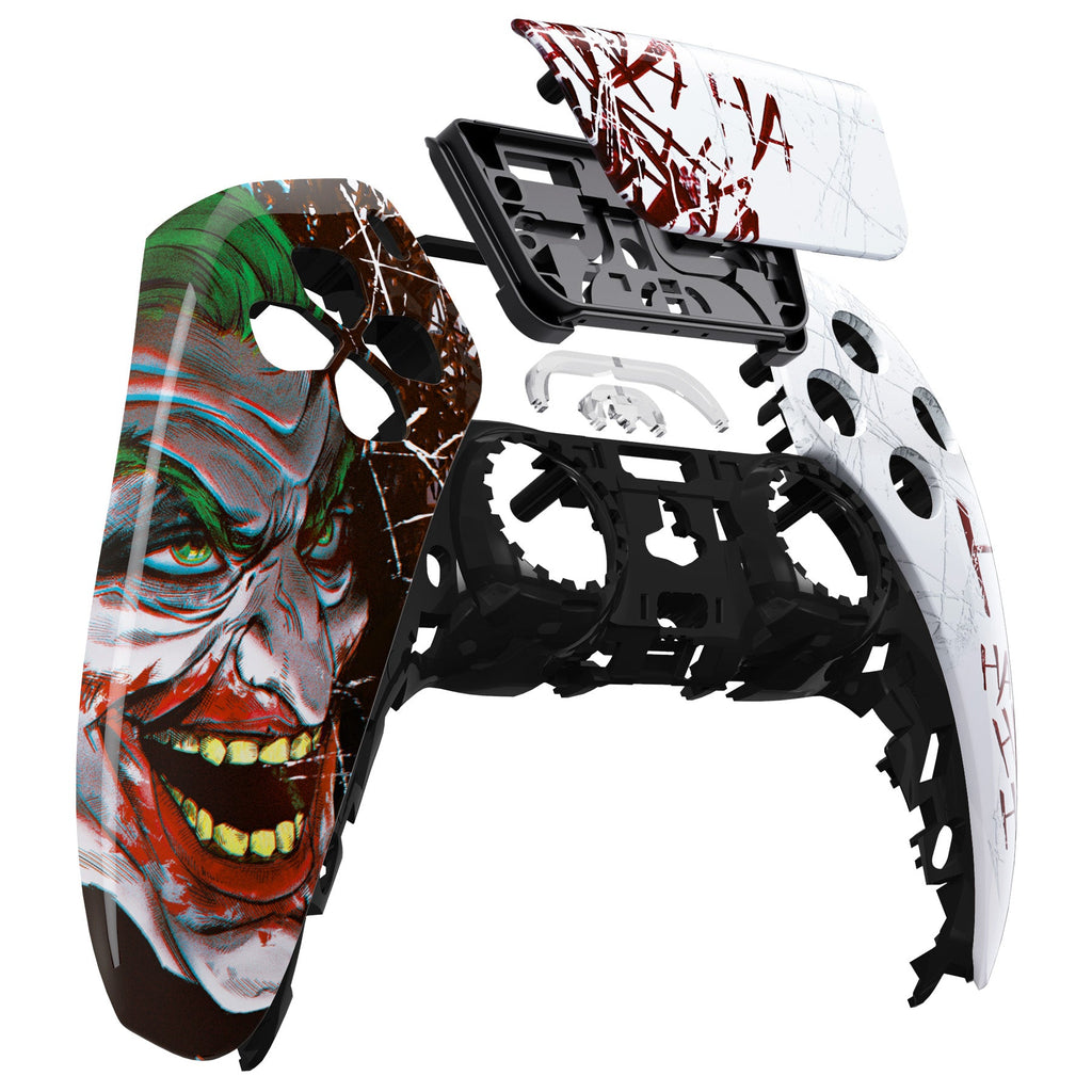 eXtremeRate Replacement Front Housing Shell with Touchpad Compatible with PS5 Controller BDM-010/020/030/040/050/060 - Clown HAHAHA eXtremeRate