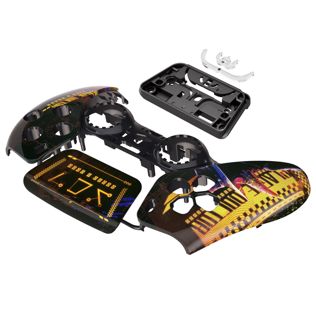 eXtremeRate Replacement Front Housing Shell with Touchpad Compatible with PS5 Controller BDM-010/020/030/040/050 - Cyber Plague eXtremeRate