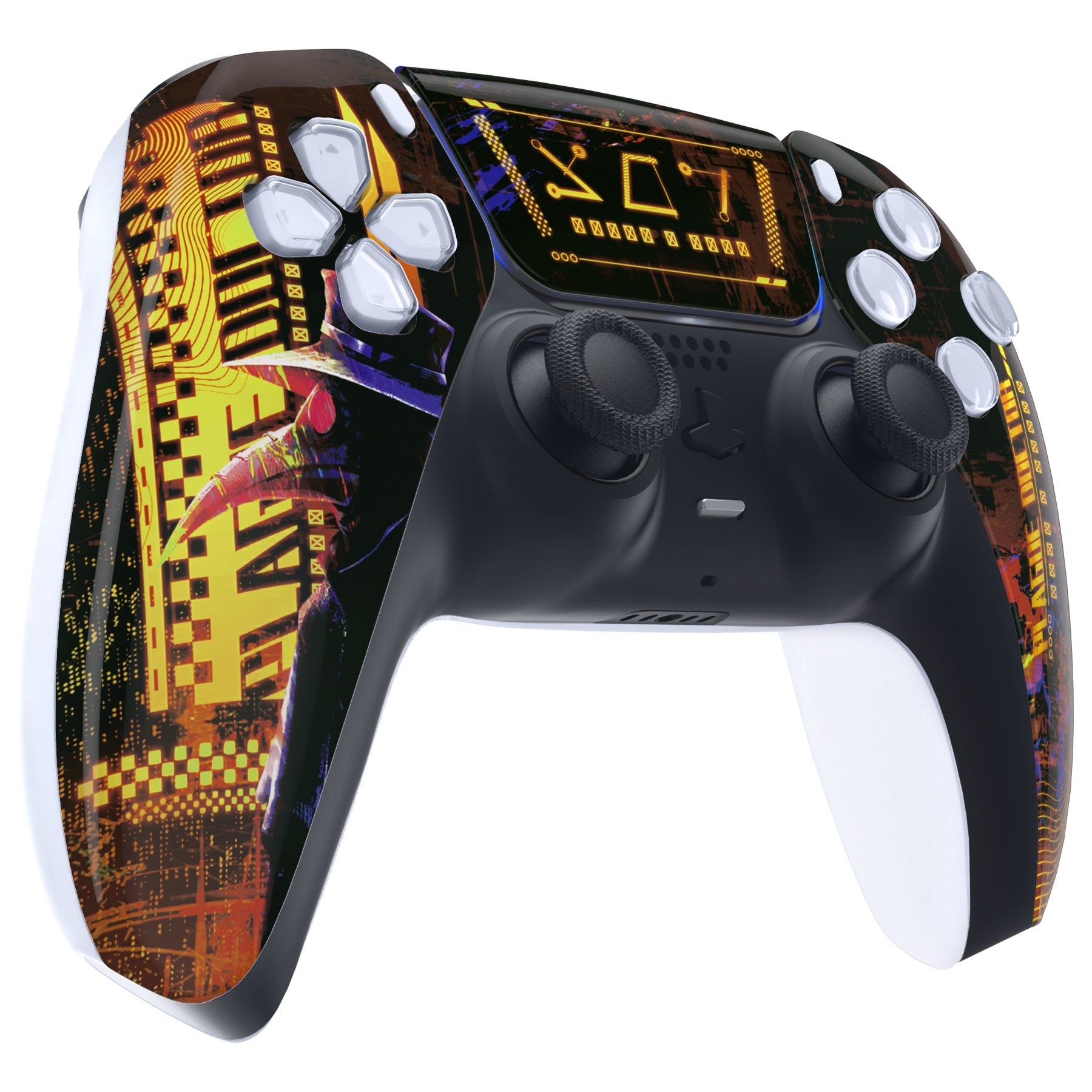 eXtremeRate Replacement Front Housing Shell with Touchpad Compatible with PS5 Controller BDM-010/020/030/040/050 - Cyber Plague eXtremeRate