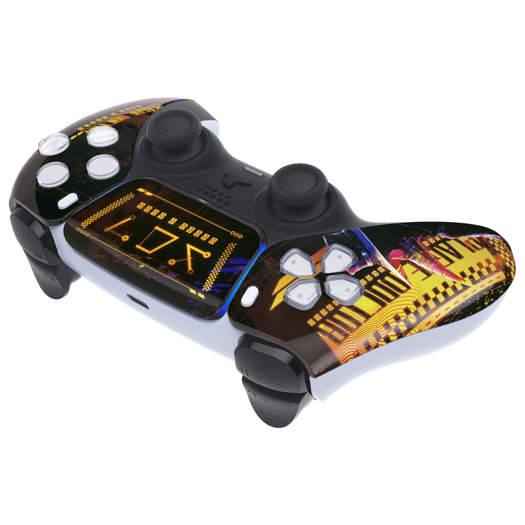 eXtremeRate Replacement Front Housing Shell with Touchpad Compatible with PS5 Controller BDM-010/020/030/040/050 - Cyber Plague eXtremeRate